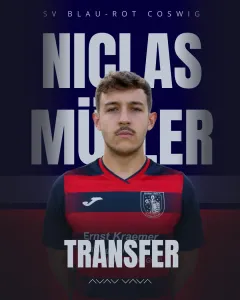 Erster Sommerneuzugang: Niclas Müller verstärkt Blau-Rot Coswig